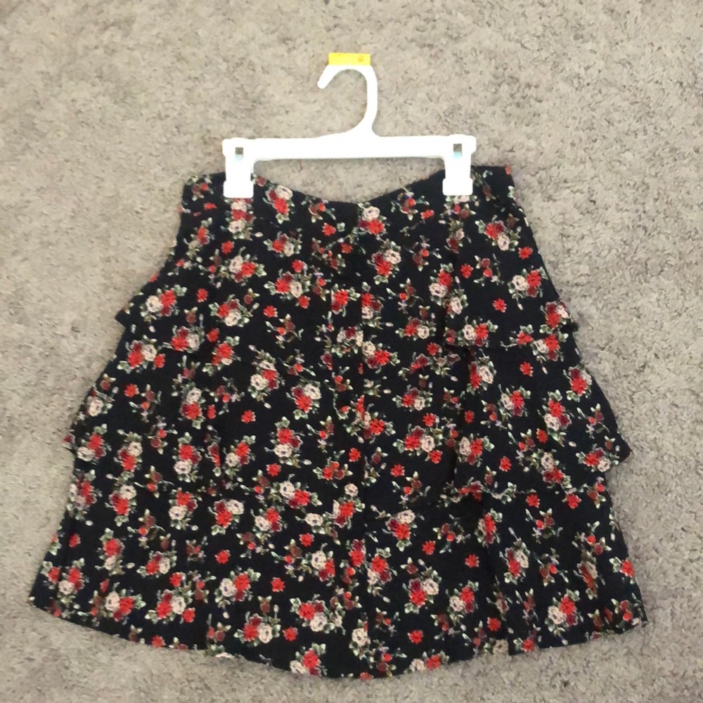 button up floral skirt